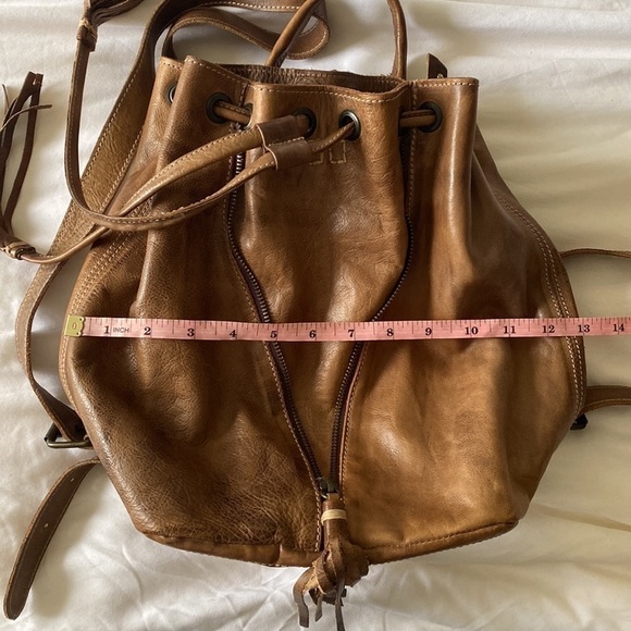 BED STU RARE Underwood LEATHER BACKPACK BAG Drawstring EUC Brown GORGEOUS! - Picture 13 of 13
